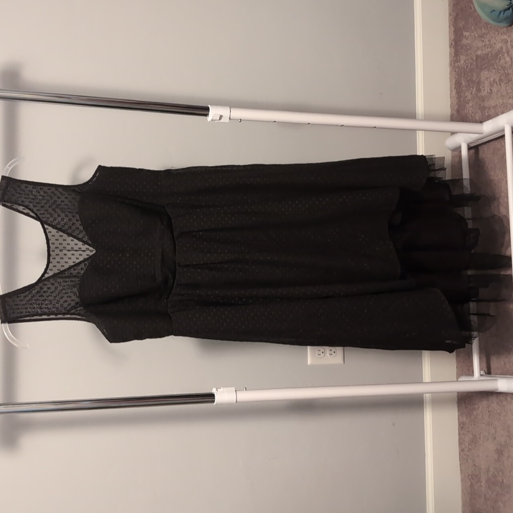 Torrid Black Clip Dot and Tulle Dress